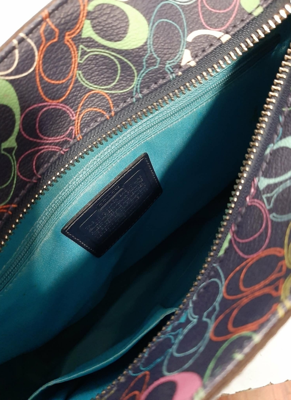 COACH "Chelsea" Heritage Signature Stripe Tote & "Ashley" Wallet 2 Pc Set - Picture 7 of 15